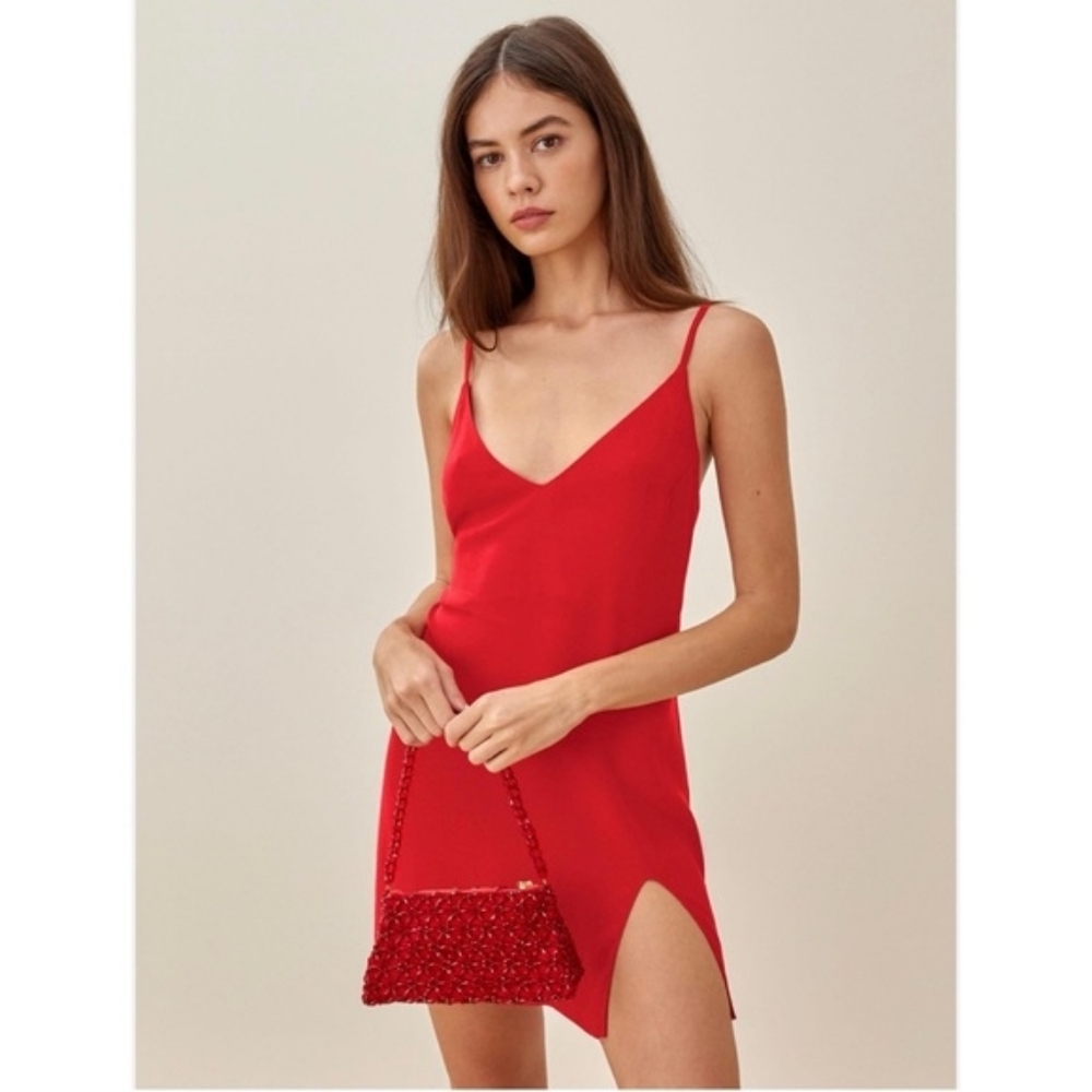 Reformation Marlowe Dress Cherry Red